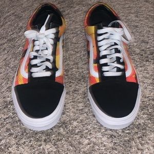 New Old school fire flame Vans